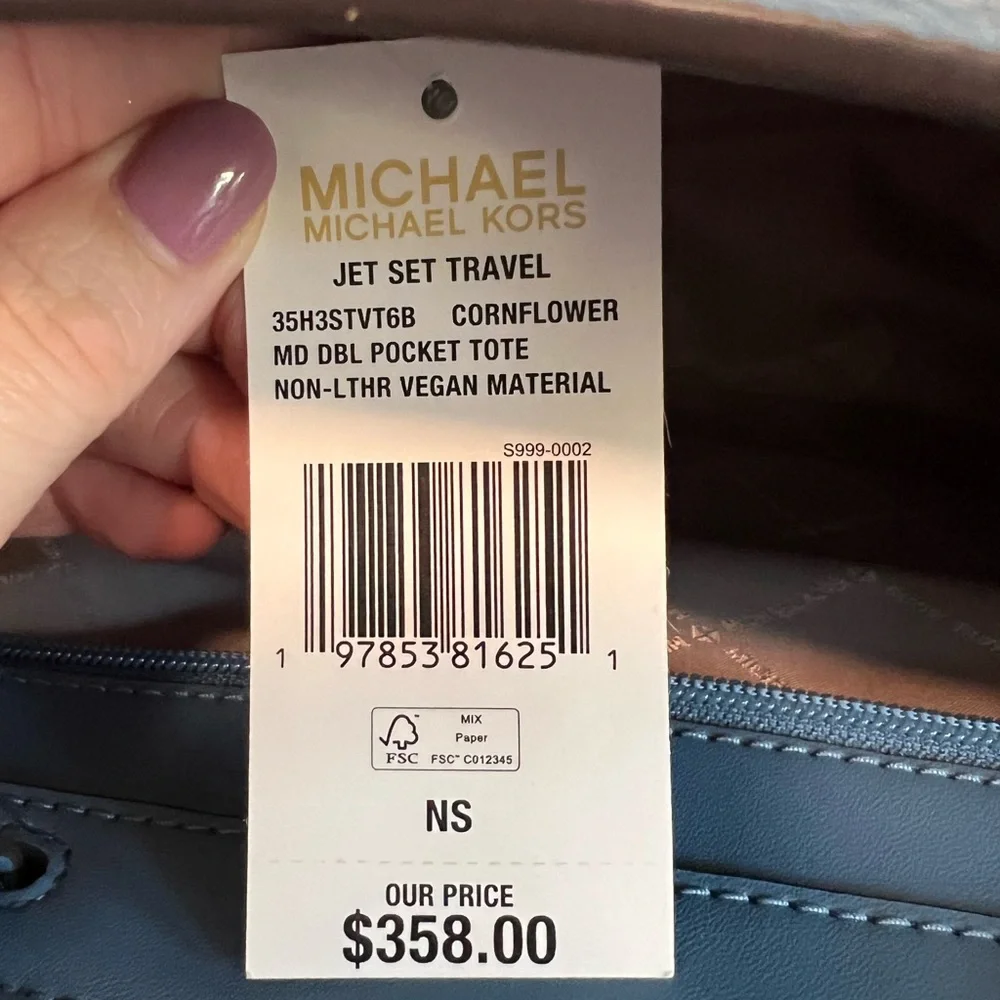 Michael Kors Blue Pebbled Leather Tote